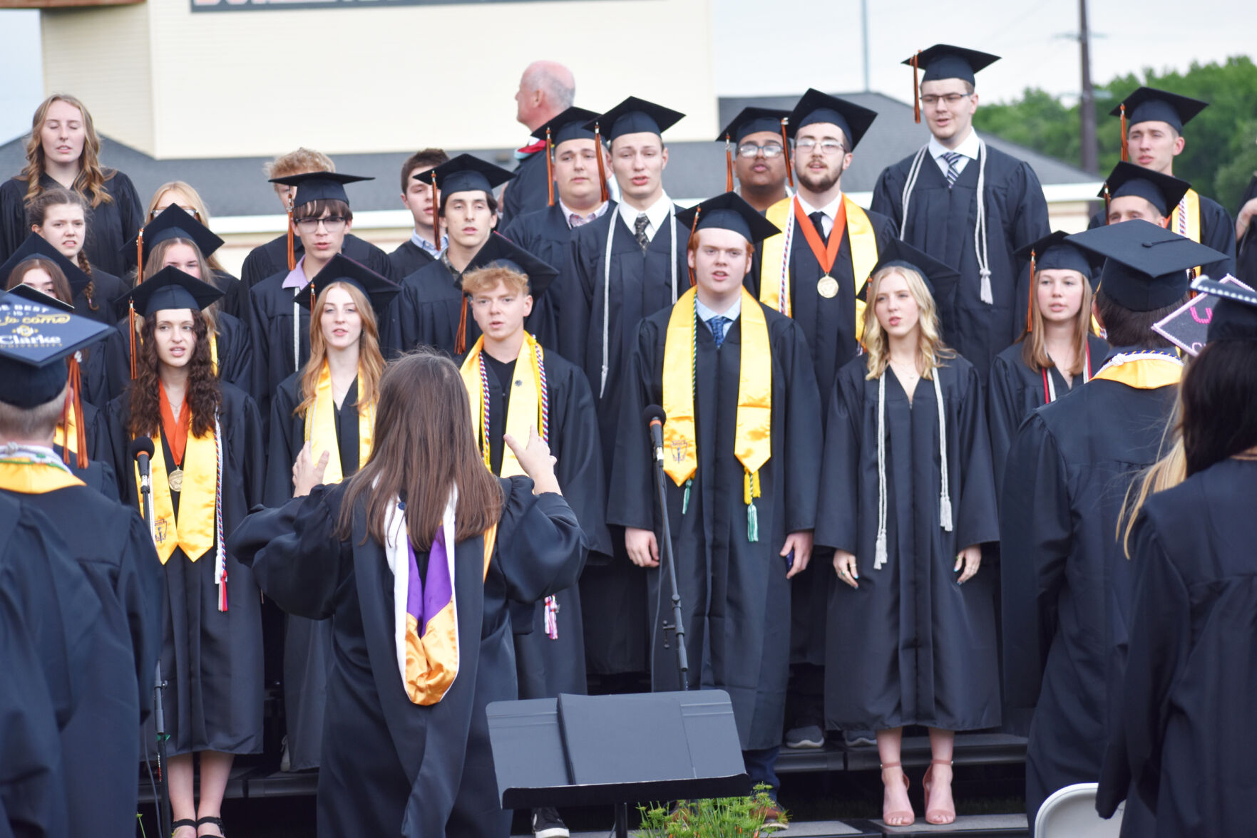 Student chorus performs at Burlington High School 2022 graduation ceremony
